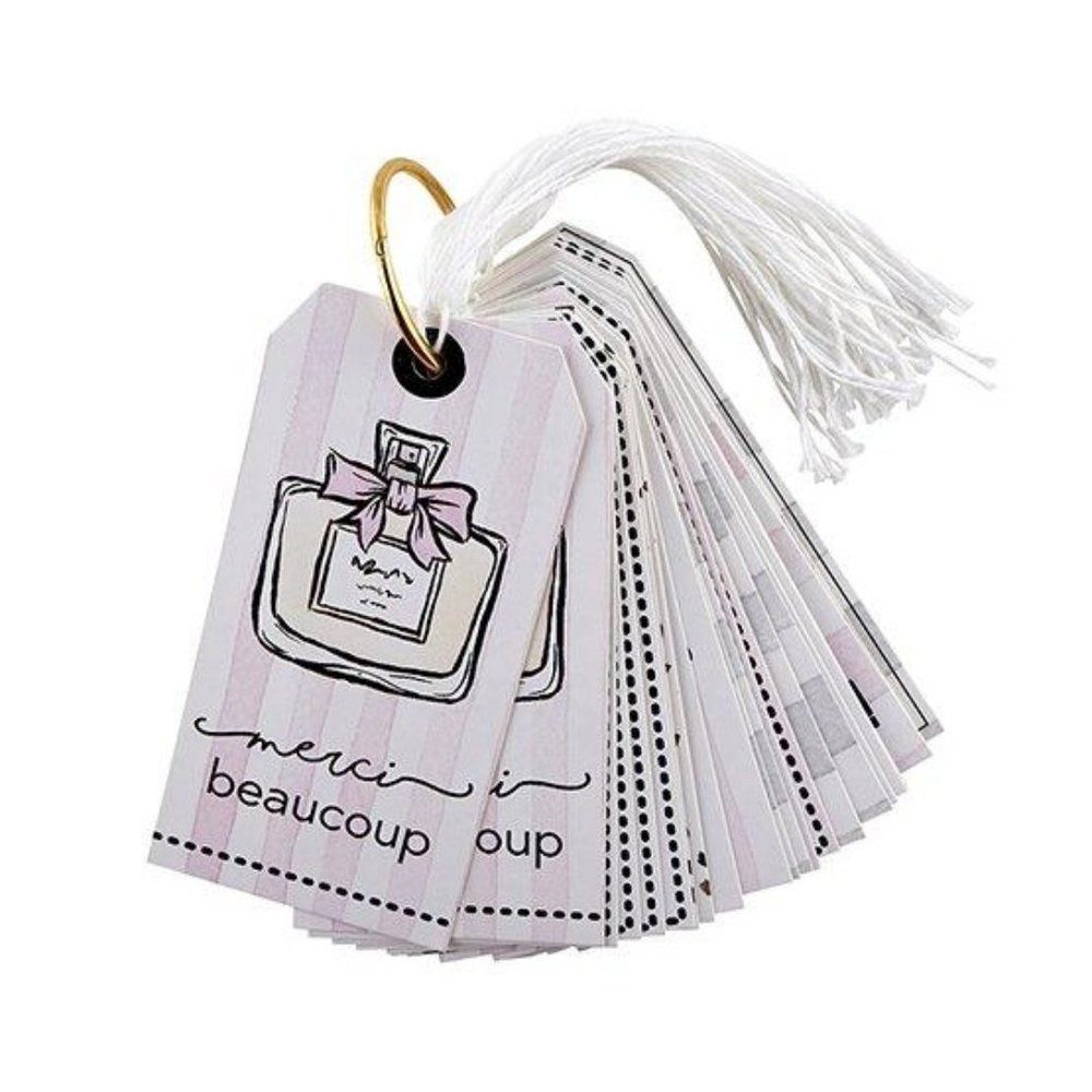 Merci Beaucoup 24 Pretty Cardstock Gift Tags